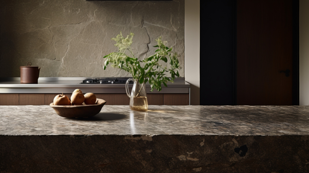 Engineered quartz countertop, known for being low maintenance and durable